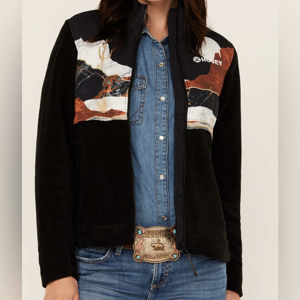 HOOEY WOMEN'S LANDSCAPE PRINT TECH FLEECE JACKET